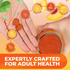 Natural BioScience sugarfree d3 k2 gummies peach flavor in package promoting convenient daily wellness