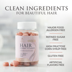 Natural biotin hair growth gummies 60-count bottle