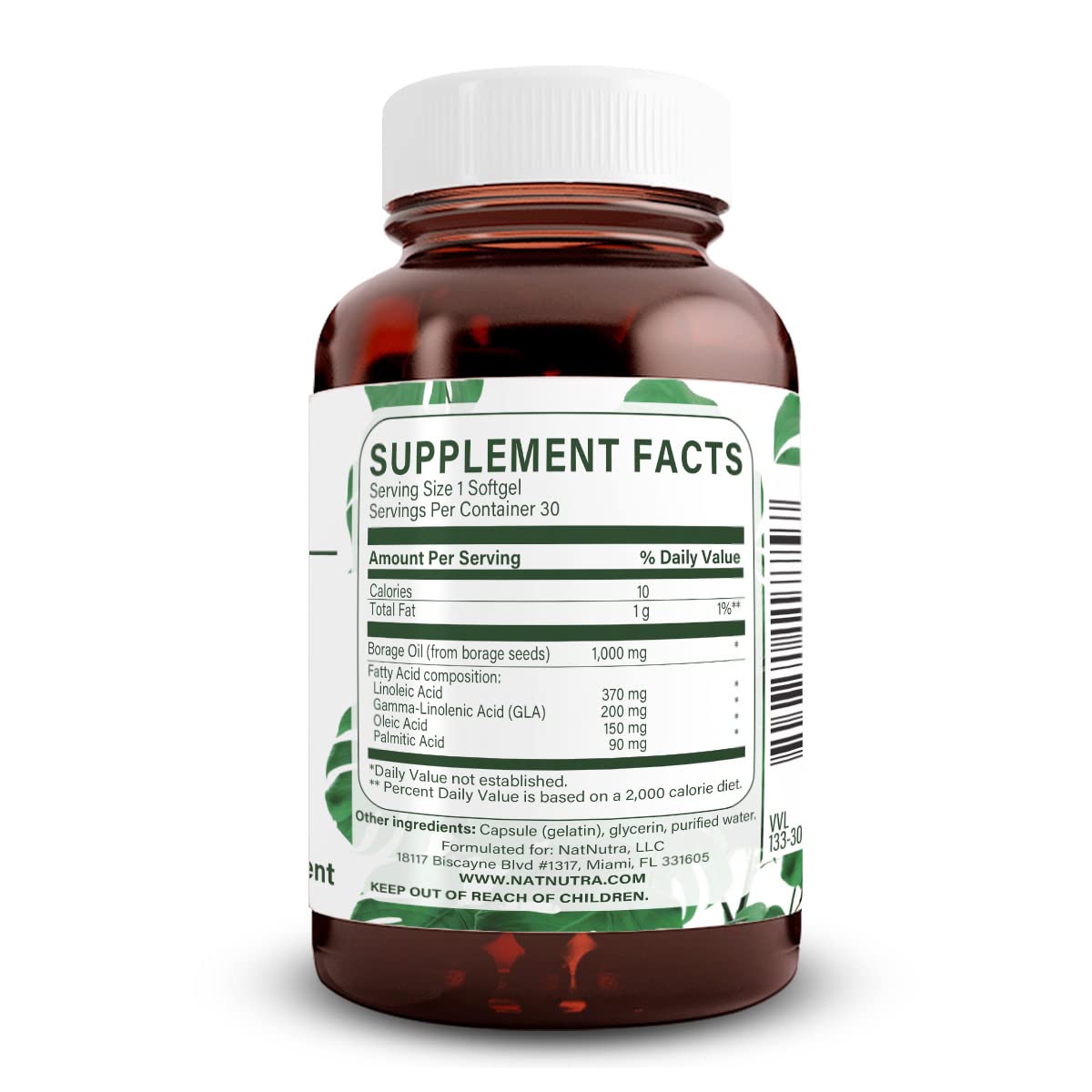 30 soft gel capsules inside the bottle