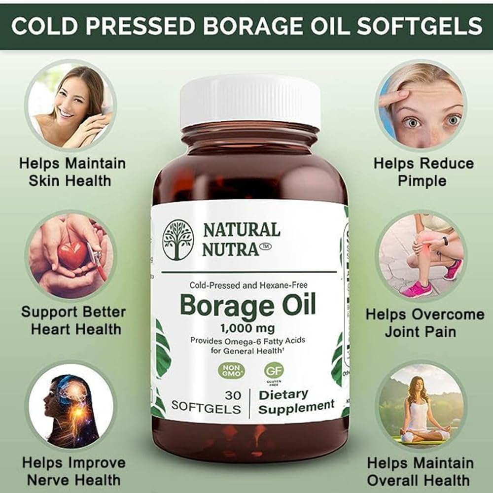 Close-up of borage oil capsules