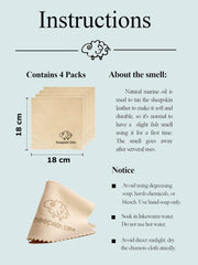 Small natural chamois cloths in packaging
