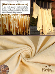 Close-up of soft chamois leather cleaning cloth for lenses