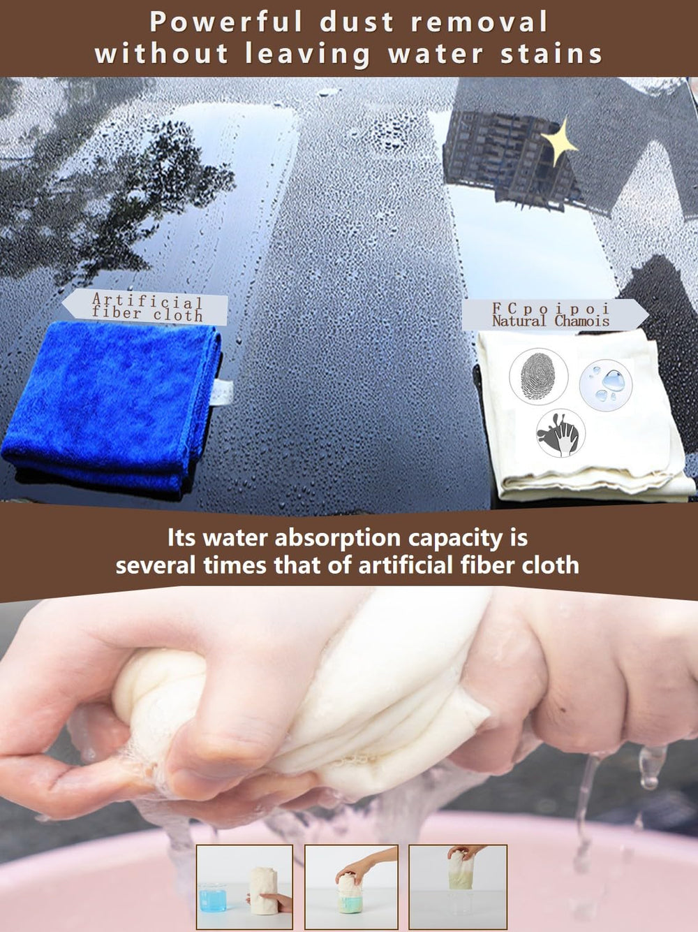 Scratch-free chamois cloth cleaning glasses and jewelry