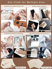 Chamois leather cloth absorbing liquid and removing fingerprints