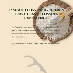 Eco-friendly kraft box packaging highlighting vegan floss picks