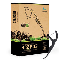 Hero image of Natural Dental Floss Picks with charcoal twin floss