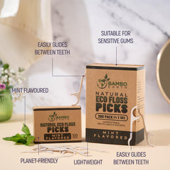 200-pack bulk dental floss picks with zero-waste packaging