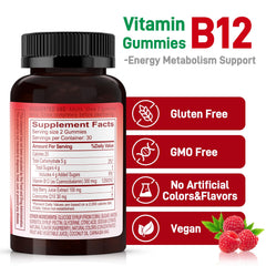 Bottle shot of Natural Energy Gummies Raspberry 120 count