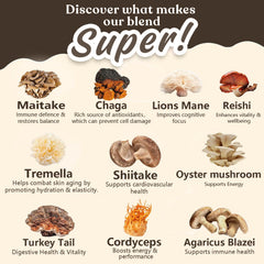 Cup of mushroom coffee with steam and energy boost