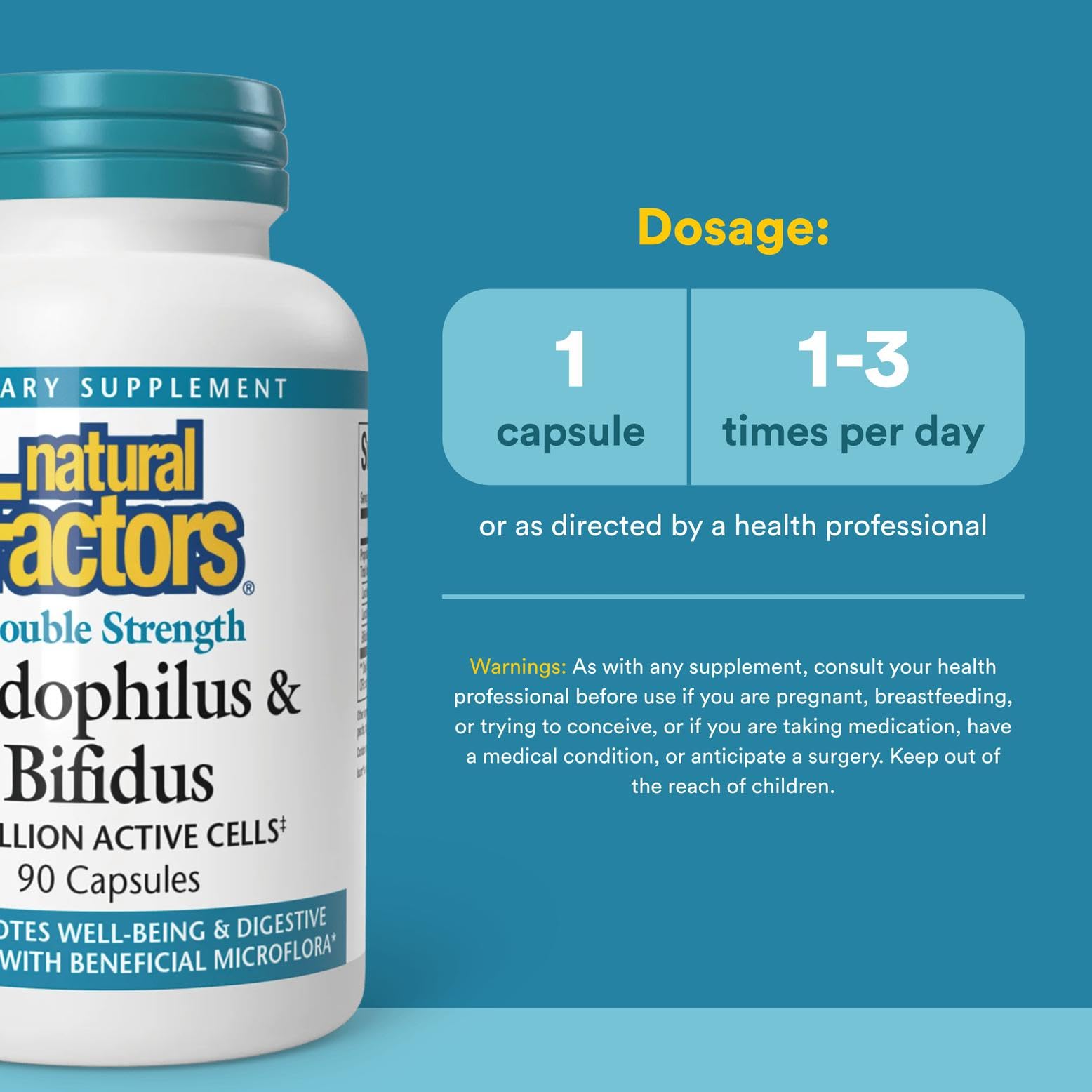 Close-up of Acidophilus & Bifidus capsules
