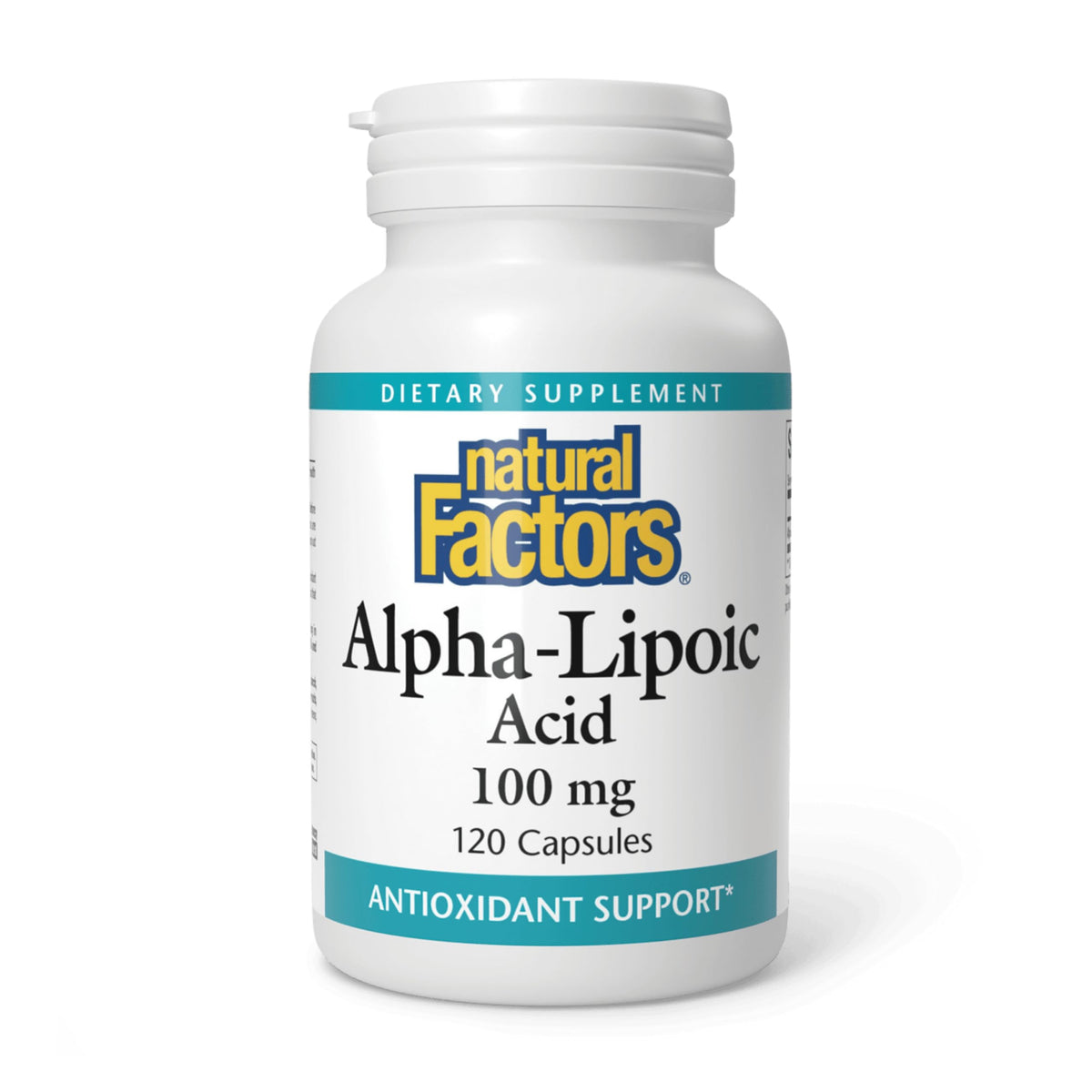 Natural Factors Alpha-Lipoic Acid bottle with 100 mg, 120 capsules