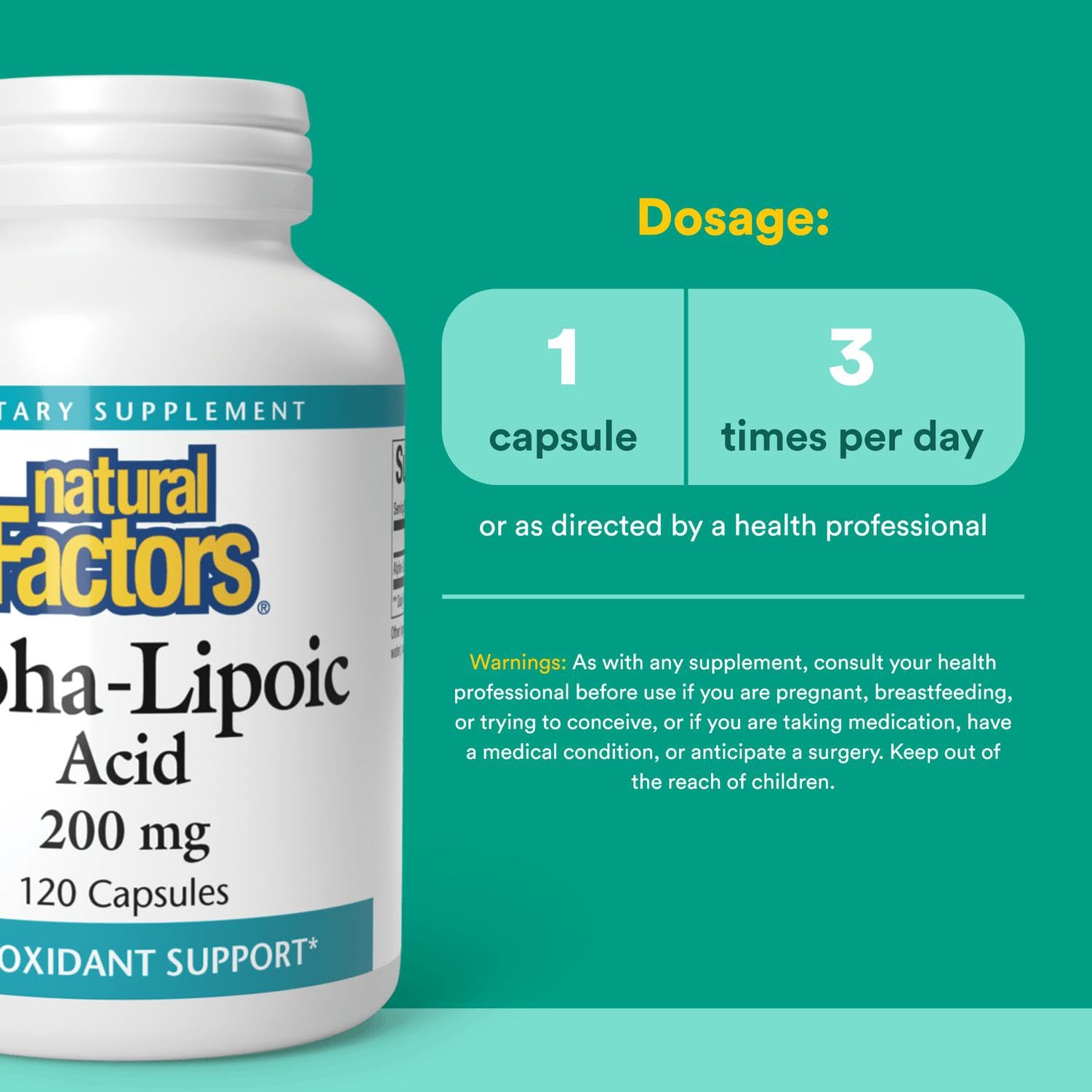 Alpha-Lipoic Acid 200 mg capsules laid out on a white background