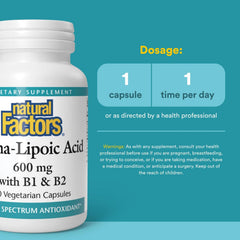 Natural Factors Alpha-Lipoic Acid product label