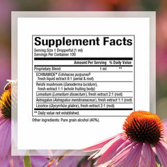 Label of Natural Factors Anti-V Liquid Formula echinacea immune supplement bottle - view 2