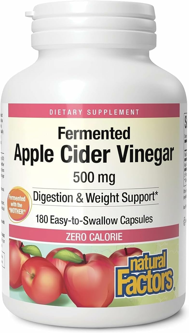 Bottle of Natural Factors Apple Cider Vinegar Capsules
