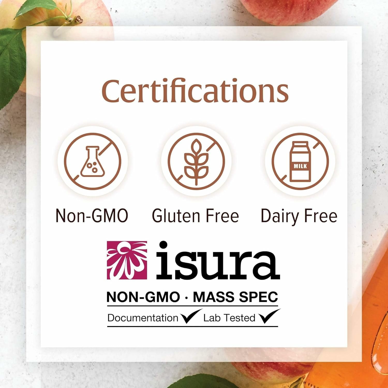 Gluten-free, dairy-free and non-GMO icons