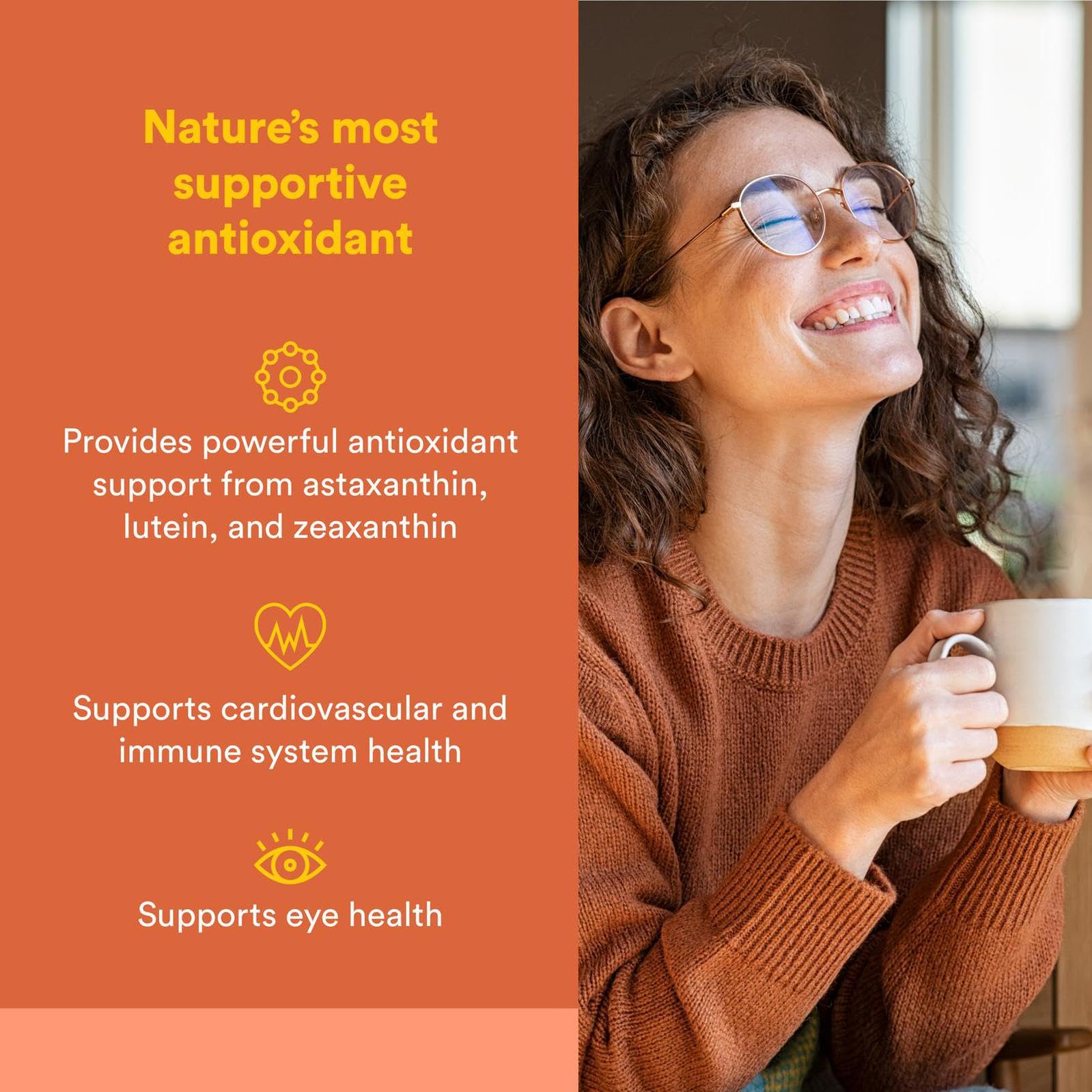 Front label of NATURAL FACTORS Astaxanthin Plus 4Mg bottle