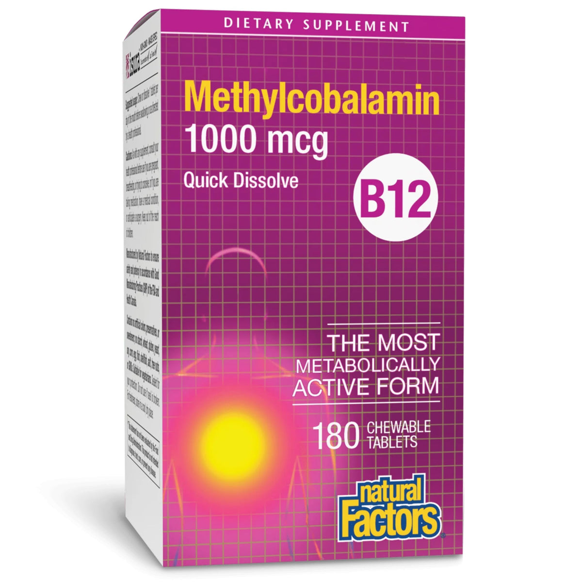 Natural Factors vitamin B12 methylcobalamin 1000 mcg bottle label