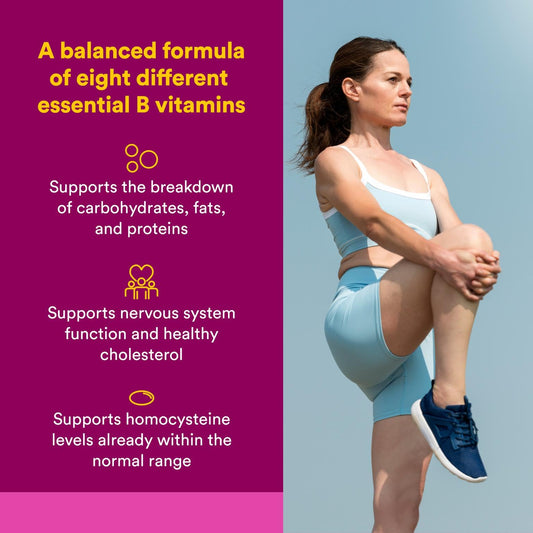 Close-up of B vitamin capsules from Active B Complex