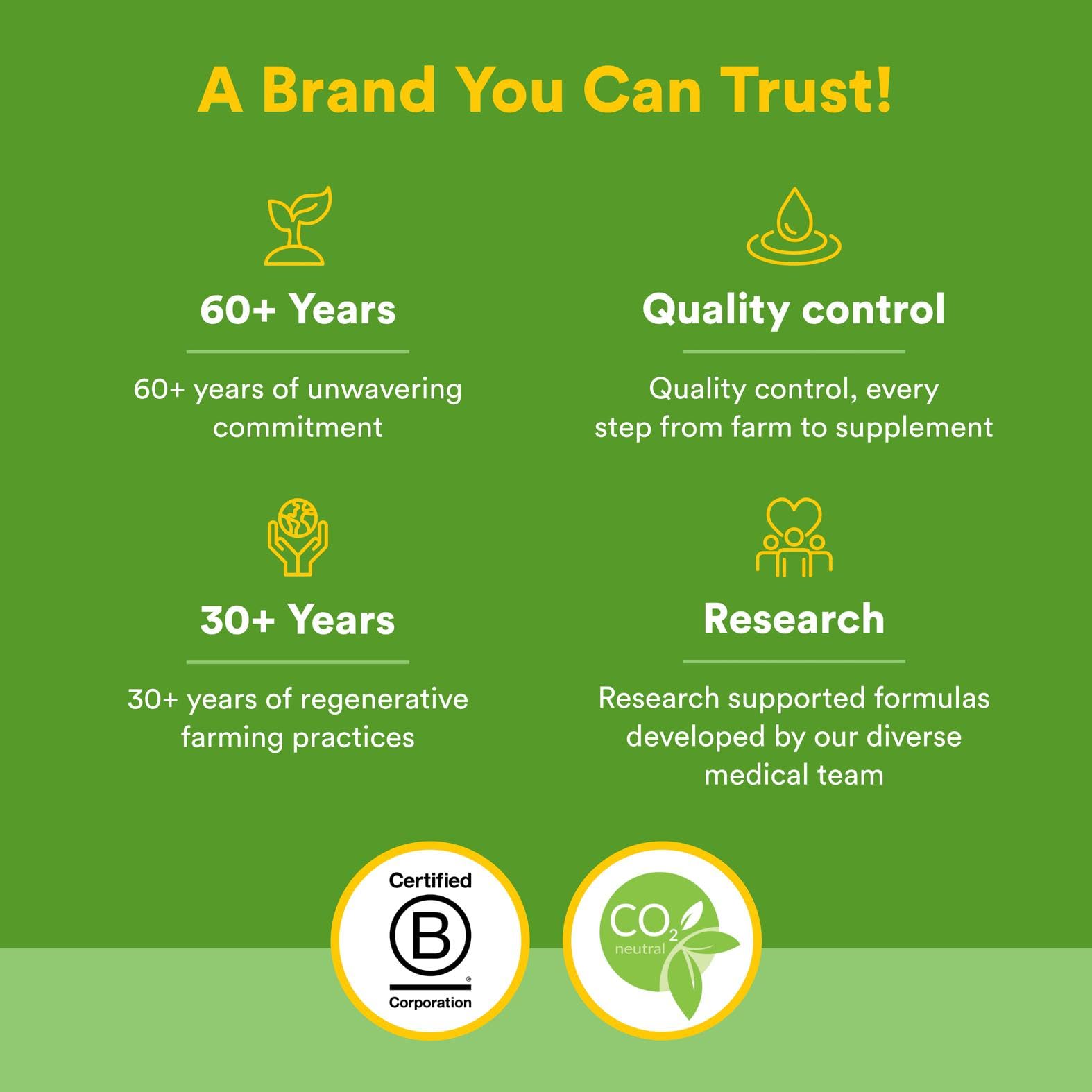 Natural Factors B-Corp carbon-neutral certification graphic
