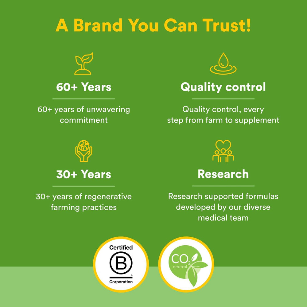 Natural Factors B-Corp carbon-neutral certification graphic
