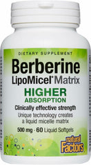 Front label view of Natural Factors Berberine LipoMicel Matrix bottle