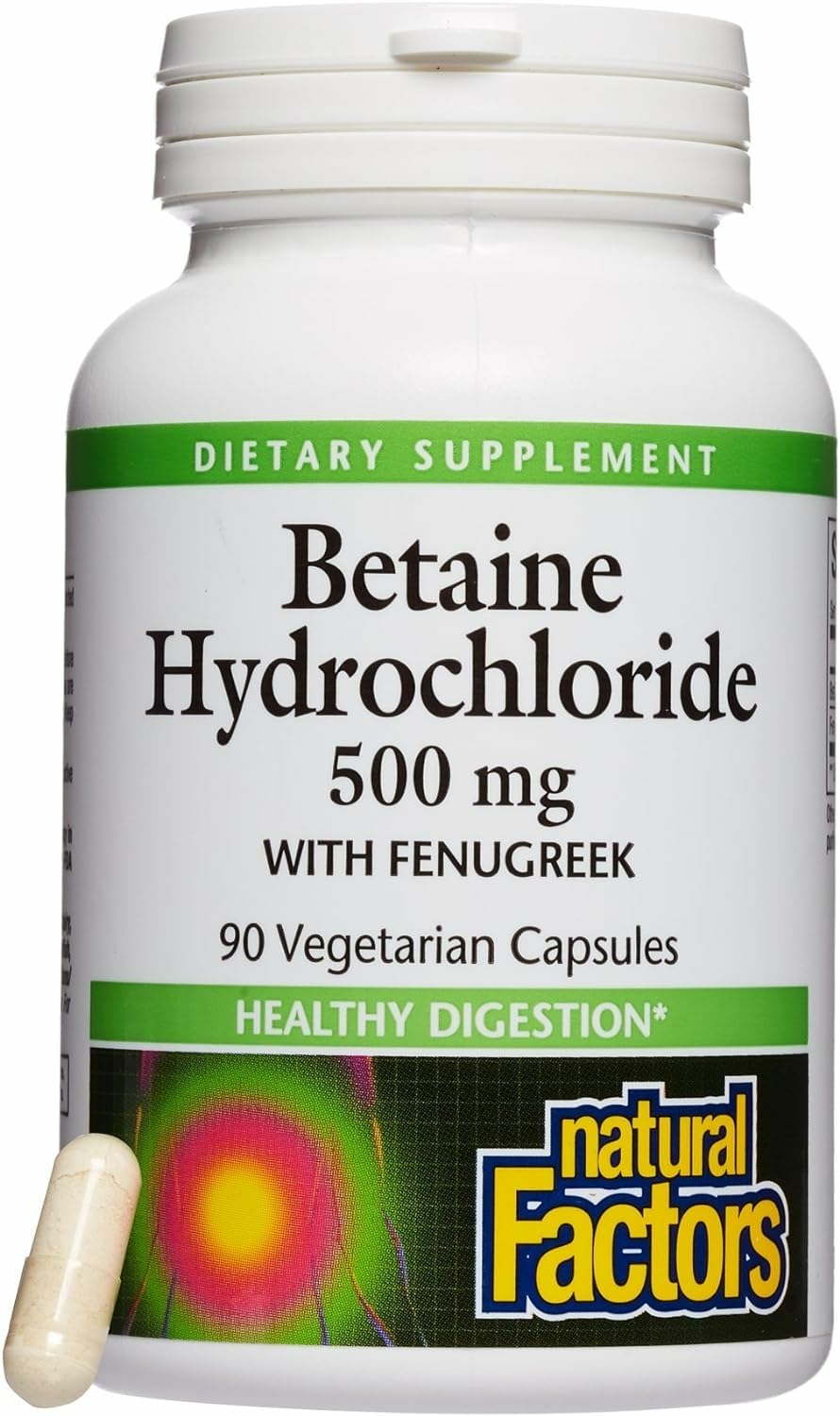 Natural Factors Betaine HCl 500 mg bottle with label
