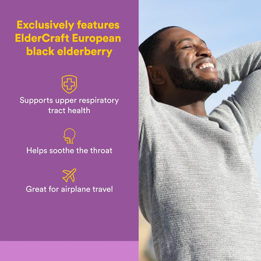 60 fast-acting elderberry softgels close-up