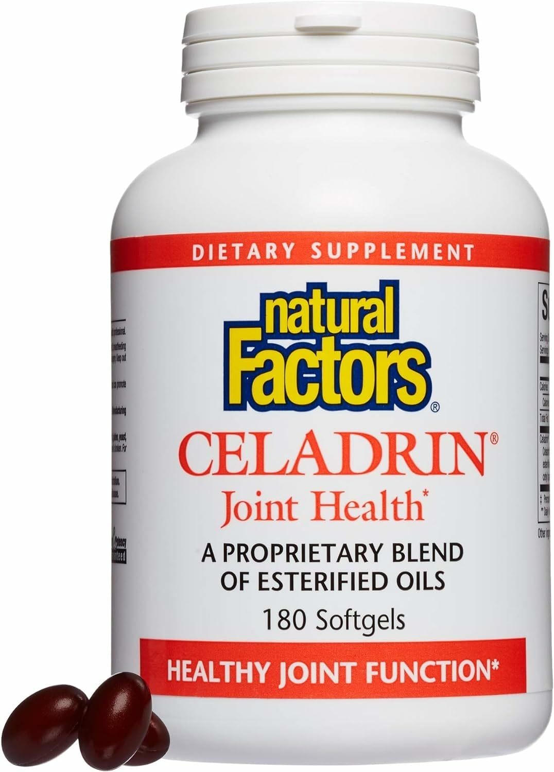 Front view of Natural Factors Celadrin Joint Health softgels bottle