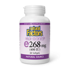 Clear Base Vitamin E 400 IU softgels bottle and label