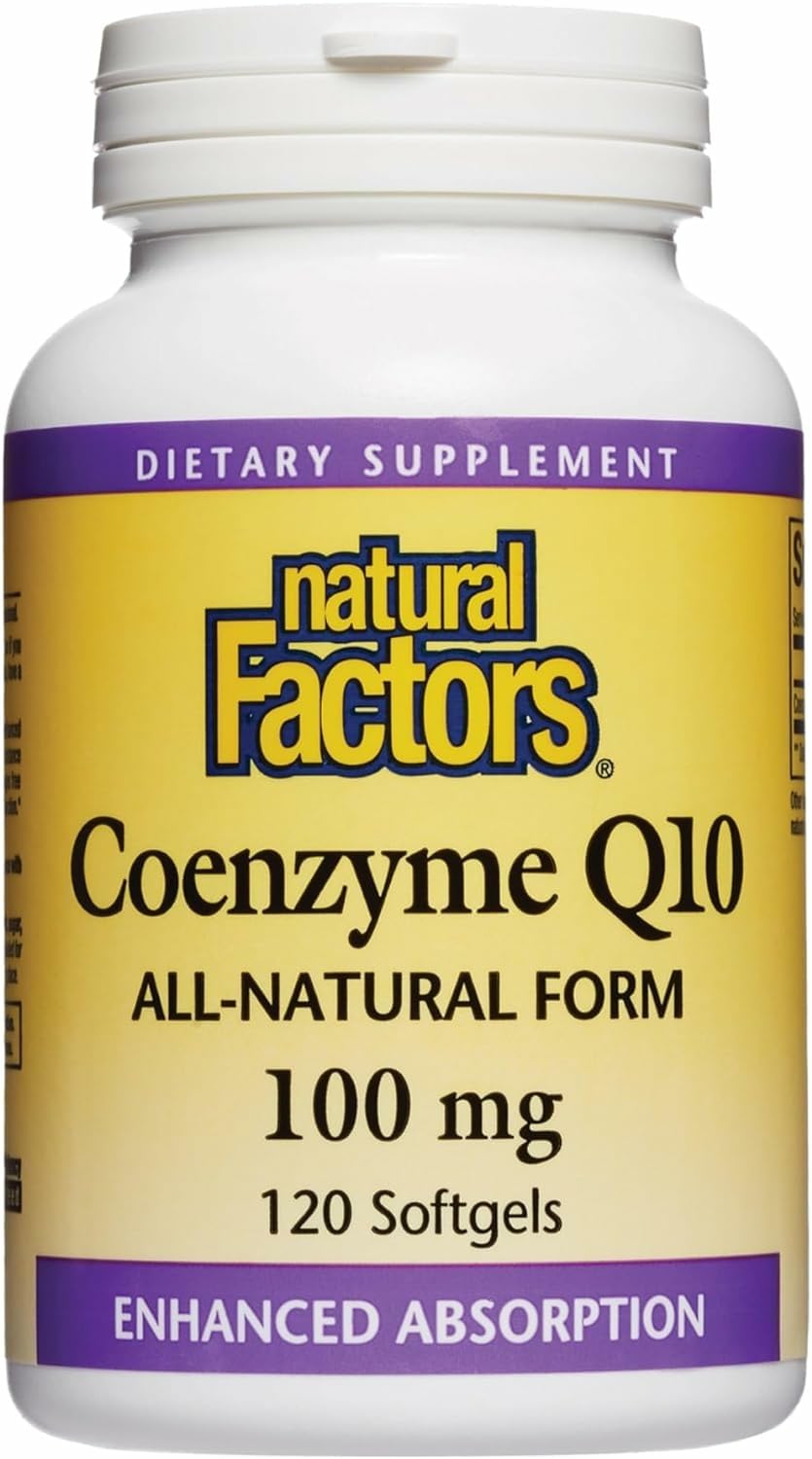 Natural Factors CoQ10 100 mg softgels bottle label