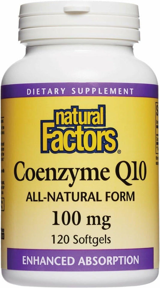 Natural Factors CoQ10 100 mg softgels bottle label