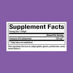 Close-up of Natural Factors CoQ10 softgels in bottle
