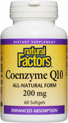 Natural Factors CoQ10 bottle with 60 softgels