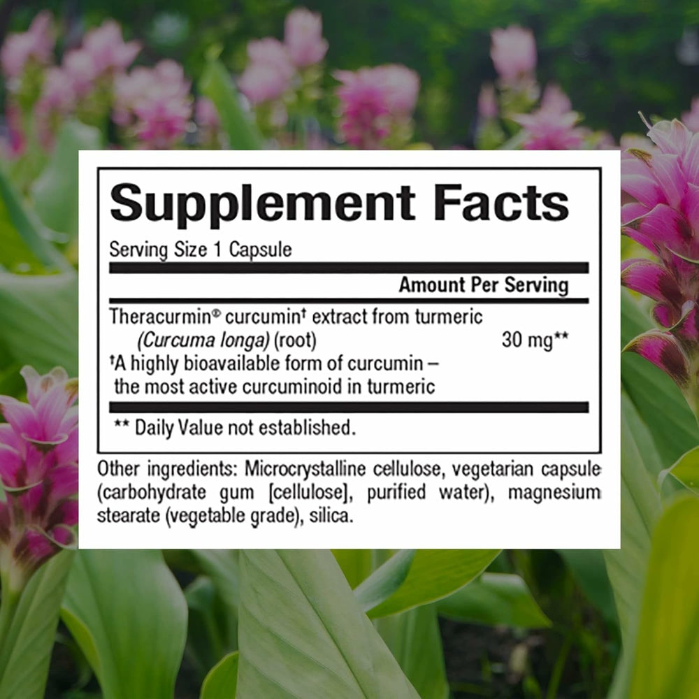 Close-up of Theracurmin double-strength capsules