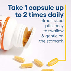 Curcumin-rich turmeric supplement bottle on white background