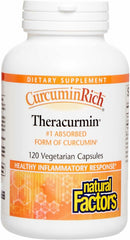 Natural Factors CurcuminRich Theracurmin bottle front showing packaging and antioxidant support