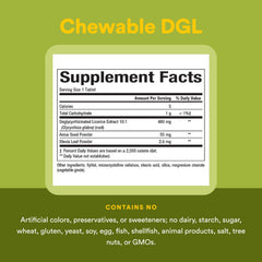 Close-up of DGL chewable tablet with licorice extract