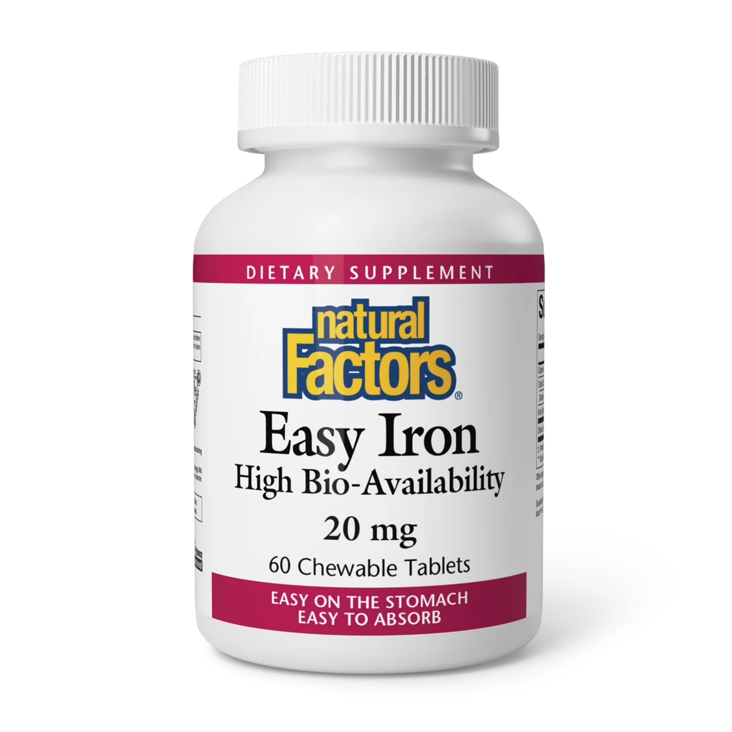 Natural Factors Easy Iron chewables bottle with 60 tabs