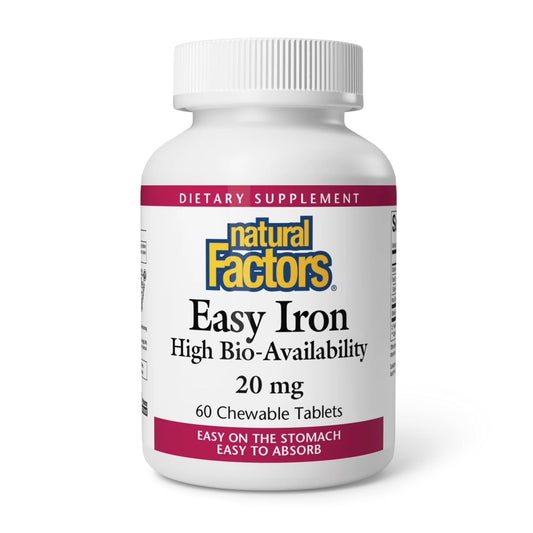 Natural Factors Easy Iron chewables bottle with 60 tabs