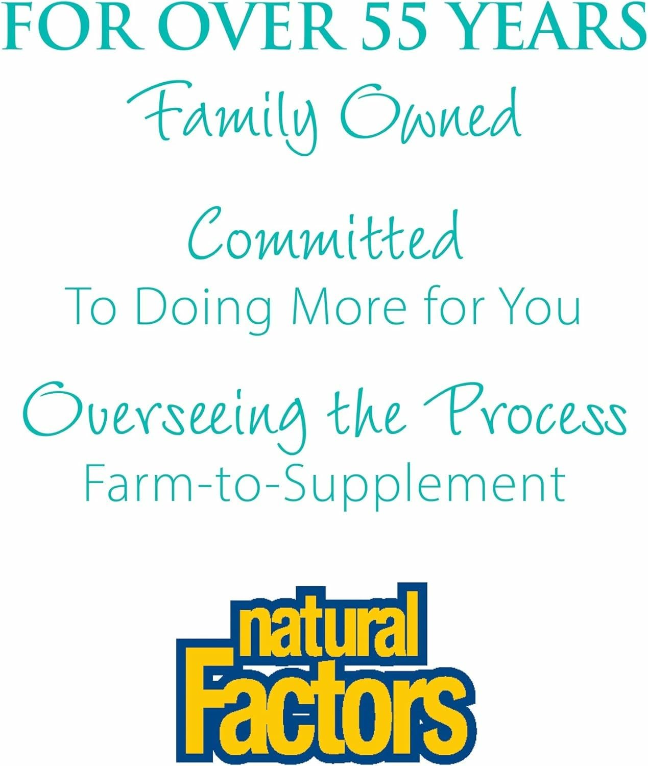Natural Factors brand story logo conveys trusted family-owned quality