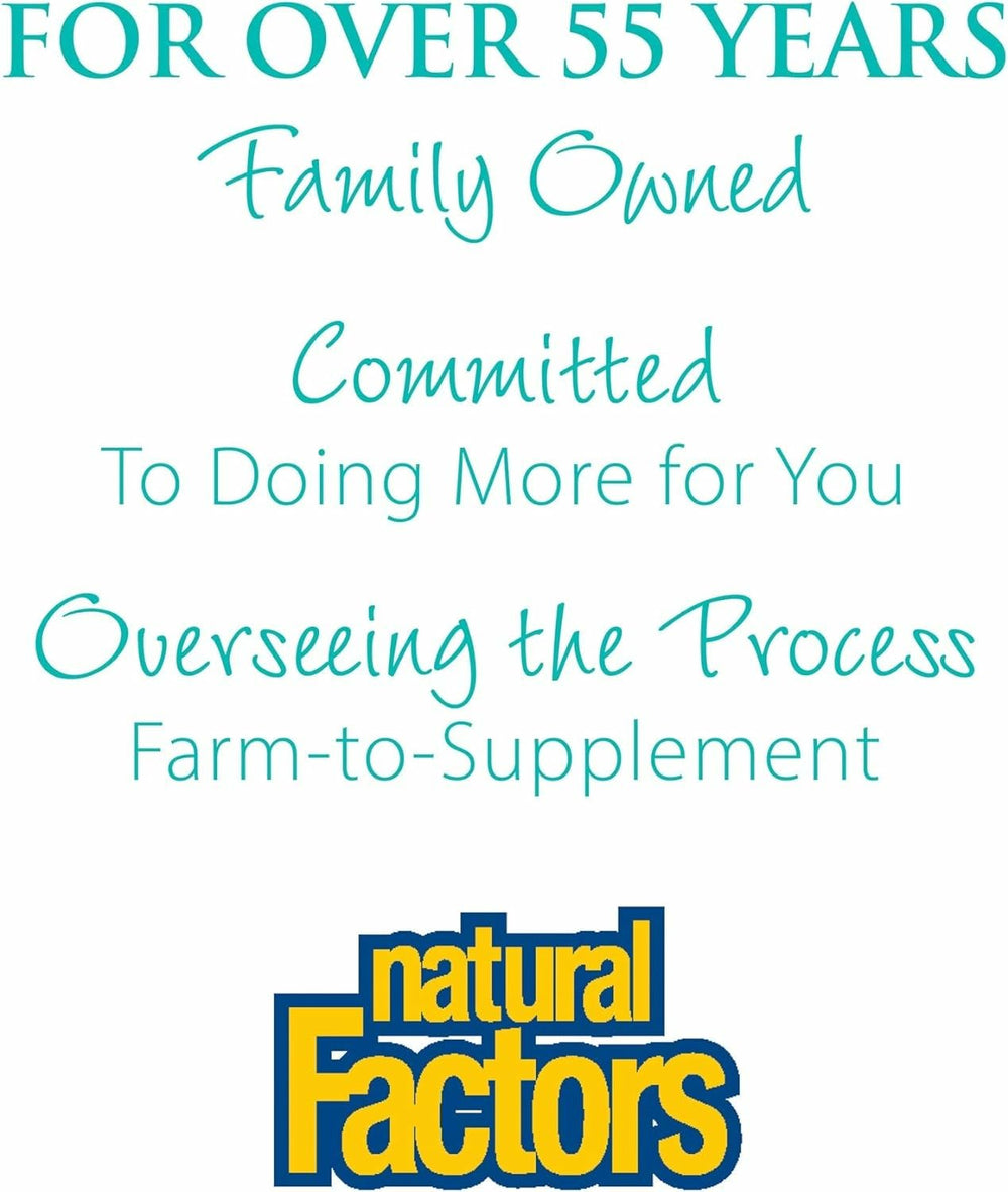 Natural Factors brand story logo conveys trusted family-owned quality