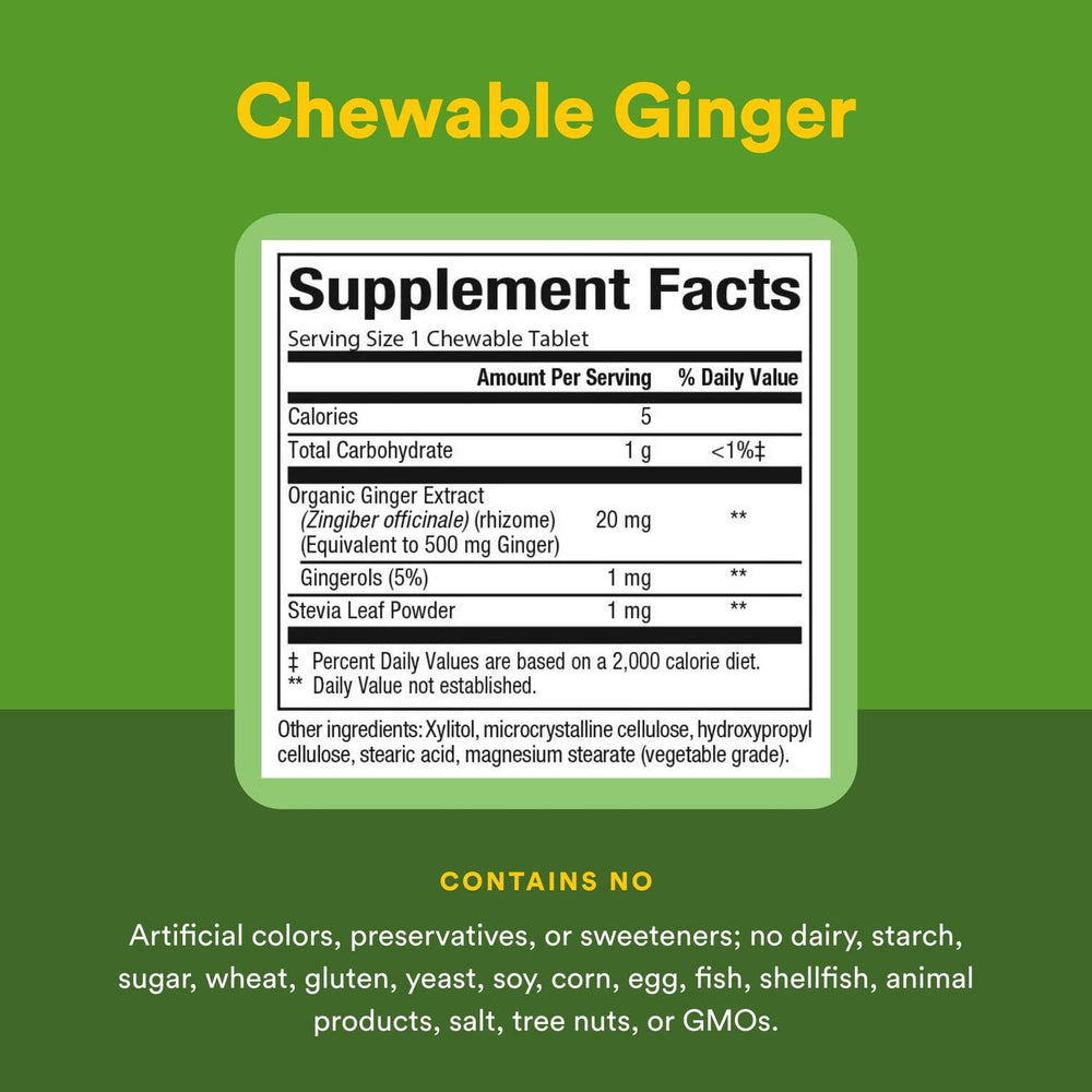 Natural Factors ginger packaging and product label