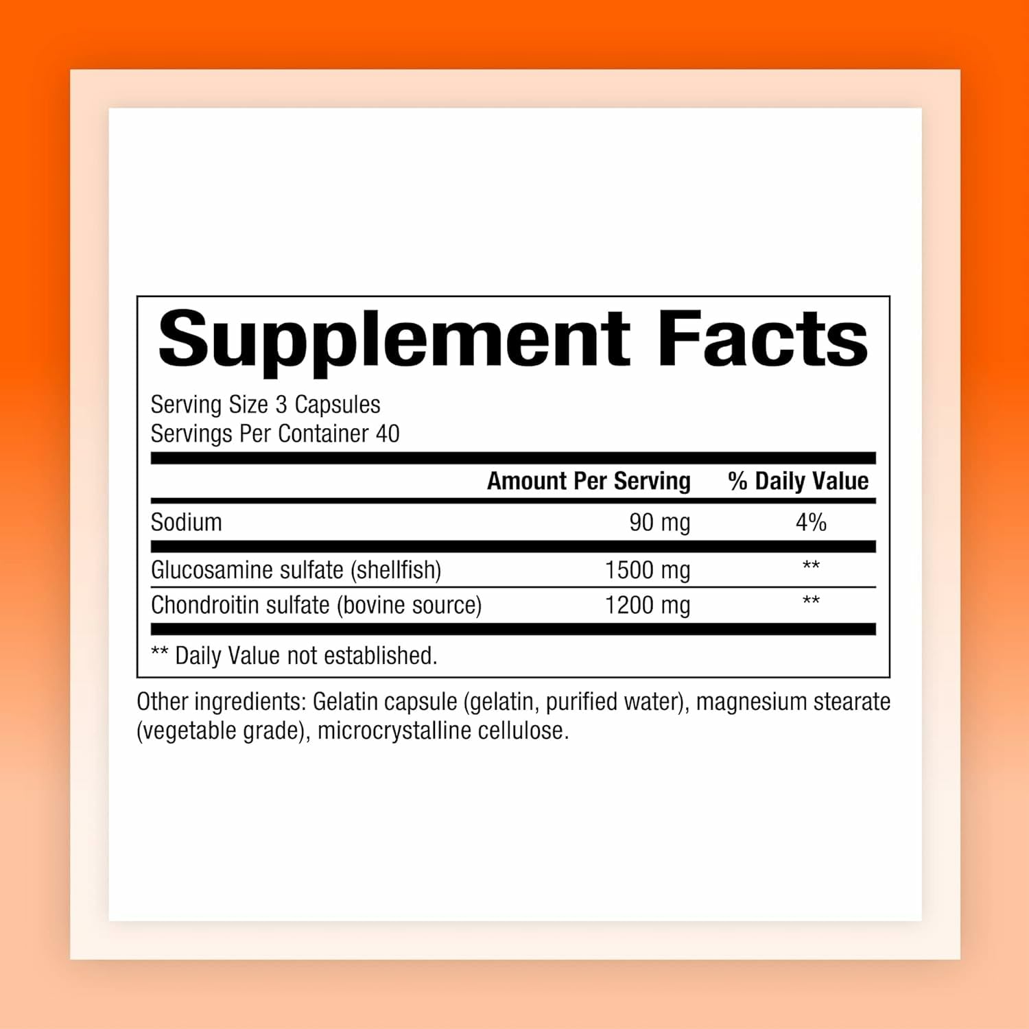 Close-up of Glucosamine and Chondroitin capsules