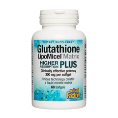 Bottle of Natural Factors Glutathione LipoMicel Matrix 300 mg – 60 softgels