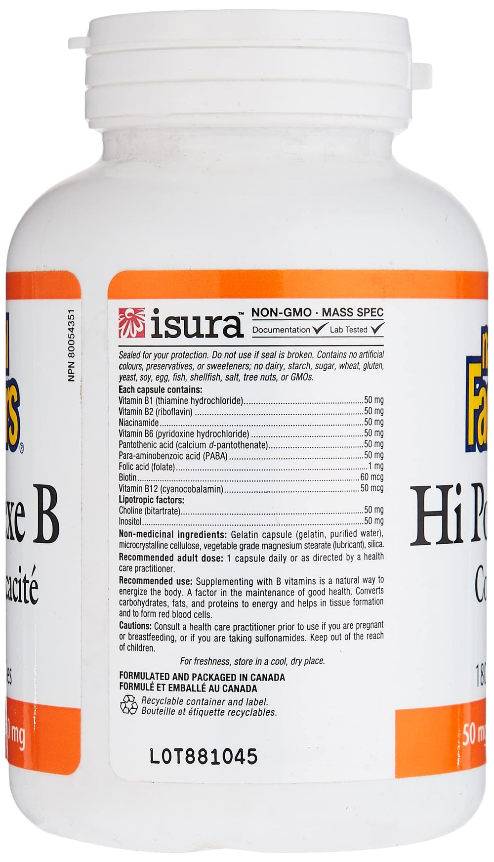 Close-up of Hi Potency B Complex capsules