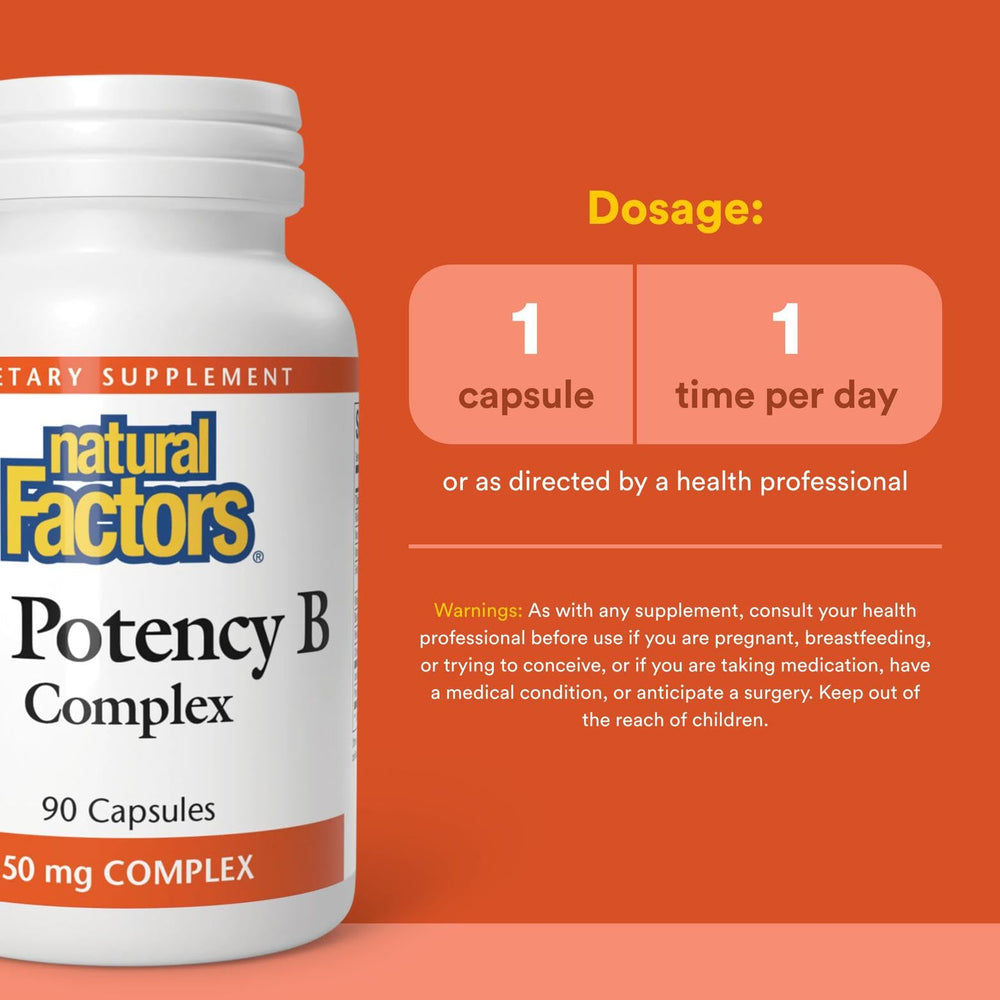 Supplement facts panel for Natural Factors B Complex