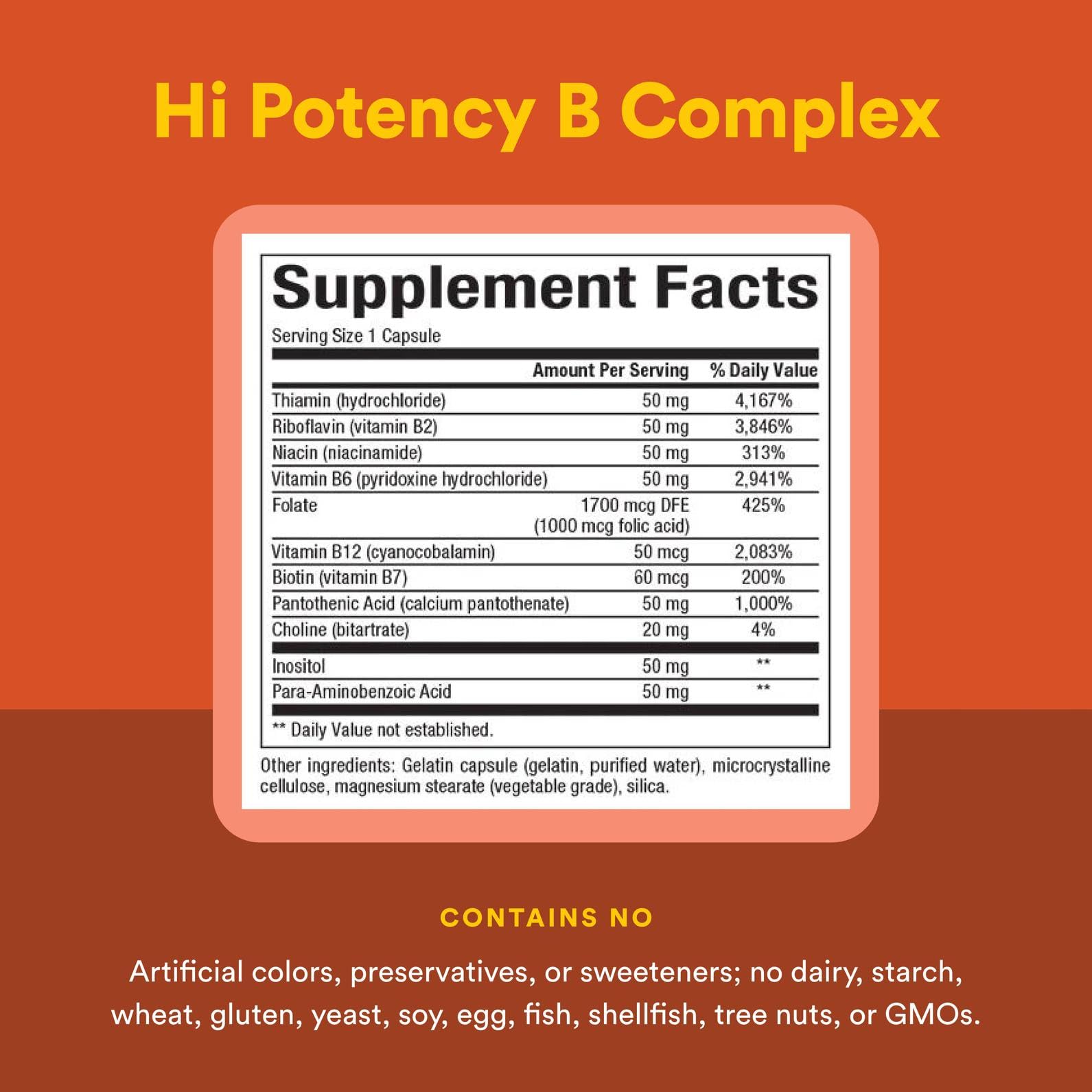 Capsules of Natural Factors Hi Potency B Complex