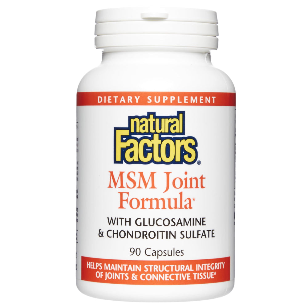 Natural Factors Joint MSM Formula bottle label