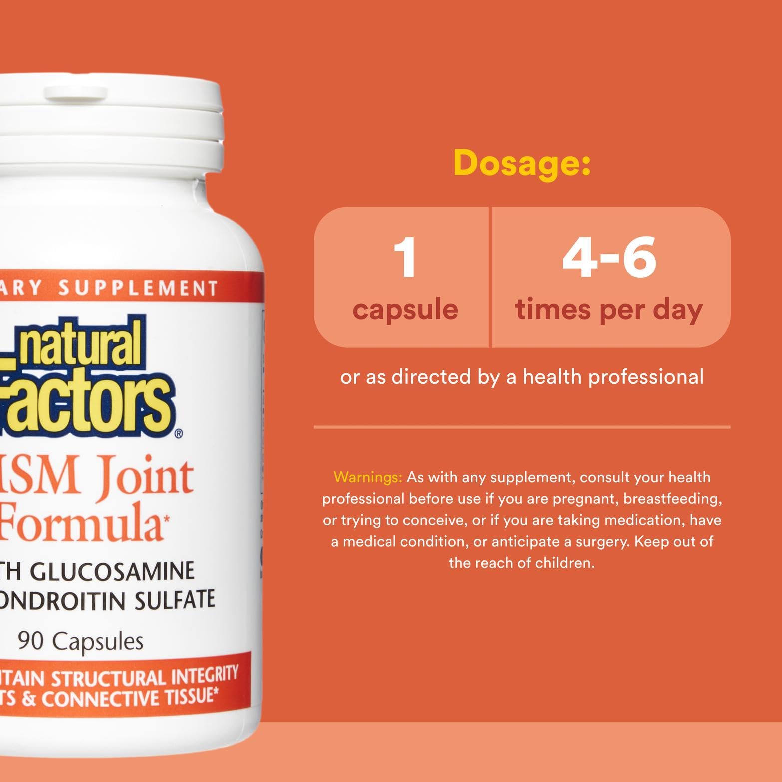 Close-up of glucosamine and chondroitin ingredients
